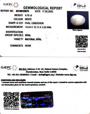 4.76/CT Natural Opal with Govt. Lab Certificate